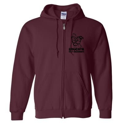 S Educate Do Not Discriminate Pitbull Vneck Full Zip Hoodie
