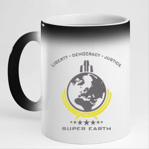 Super Earth Diving Into Hell For Liberty 11oz Black Color Changing Mug