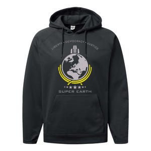 Super Earth Diving Into Hell For Liberty Performance Fleece Hoodie