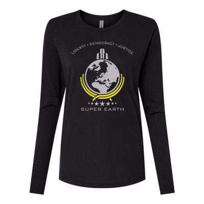 Super Earth Diving Into Hell For Liberty Womens Cotton Relaxed Long Sleeve T-Shirt