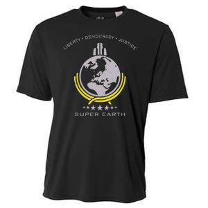 Super Earth Diving Into Hell For Liberty Cooling Performance Crew T-Shirt