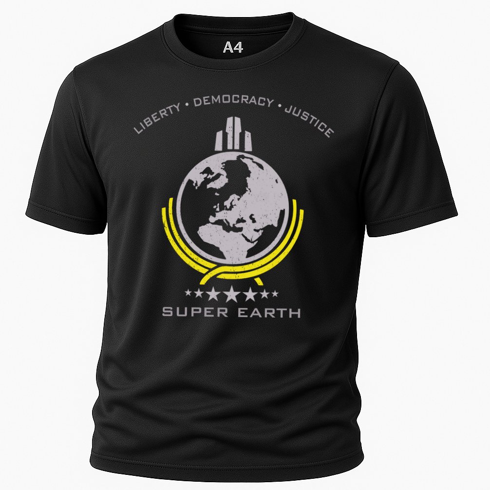 Super Earth Diving Into Hell For Liberty Cooling Performance Crew T-Shirt