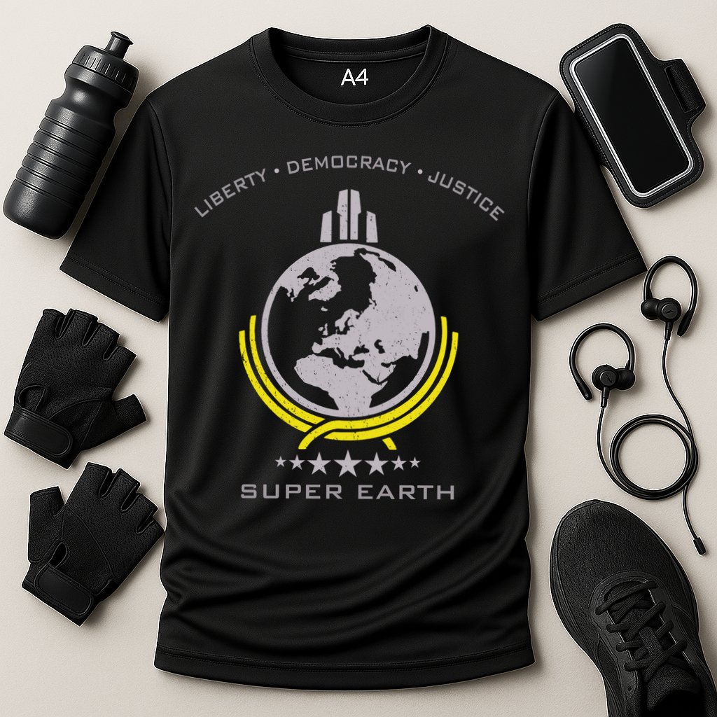 Super Earth Diving Into Hell For Liberty Cooling Performance Crew T-Shirt