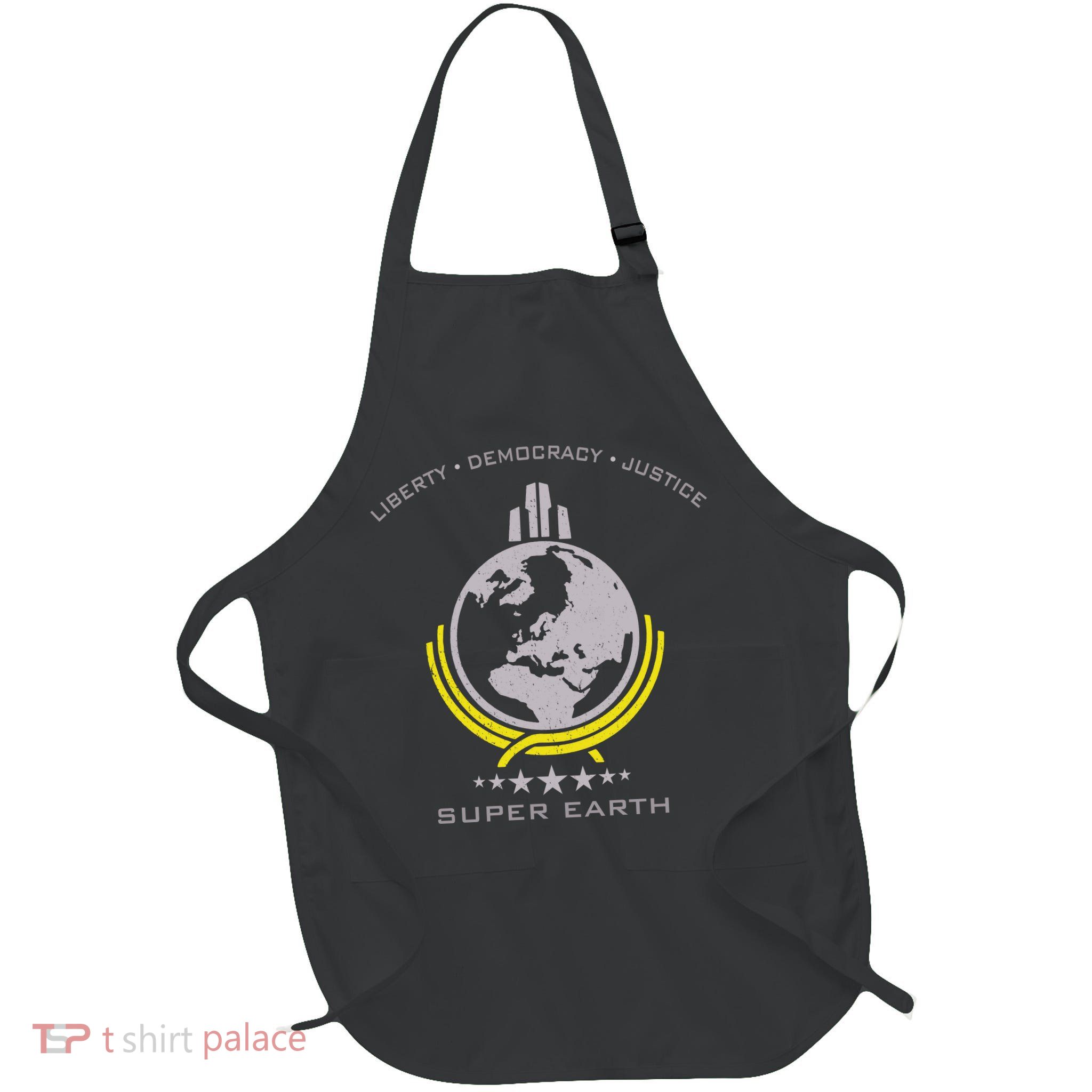 Super Earth Diving Into Hell For Liberty Full-Length Apron With Pockets
