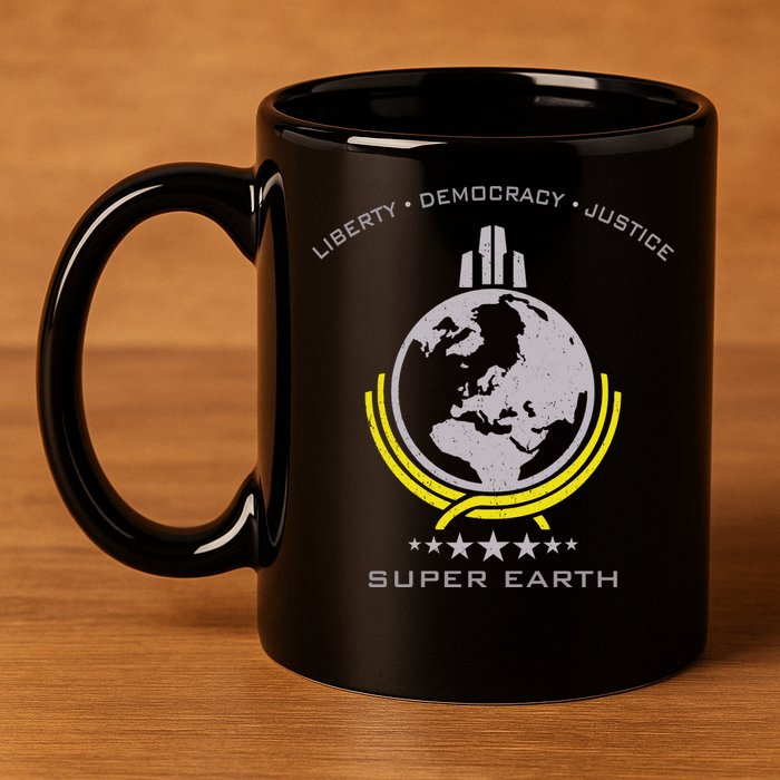 Super Earth Diving Into Hell For Liberty 11oz C Handle Ceramic Mug