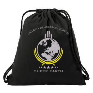 Super Earth Diving Into Hell For Liberty Drawstring Bag