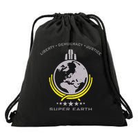 Super Earth Diving Into Hell For Liberty Drawstring Bag