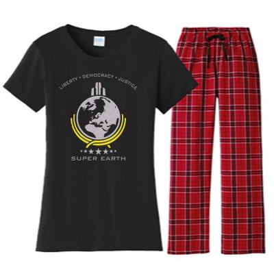 Super Earth Diving Into Hell For Liberty Women's Flannel Pajama Set