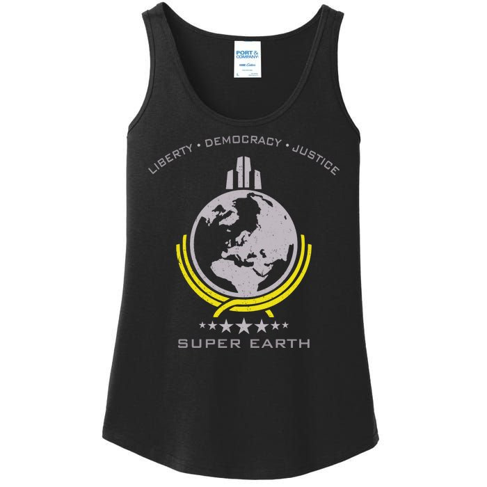 Super Earth Diving Into Hell For Liberty Ladies Essential Tank