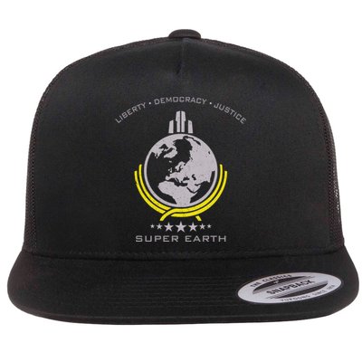 Super Earth Diving Into Hell For Liberty Flat Bill Trucker Hat