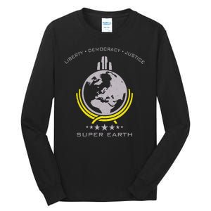 Super Earth Diving Into Hell For Liberty Tall Long Sleeve T-Shirt