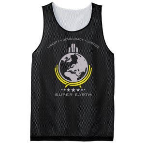 Super Earth Diving Into Hell For Liberty Mesh Reversible Basketball Jersey Tank