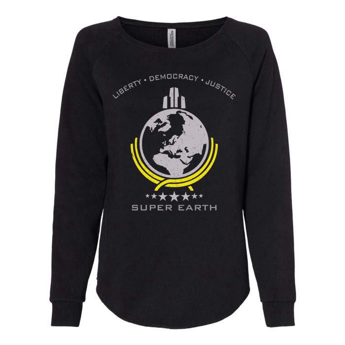 Super Earth Diving Into Hell For Liberty Womens California Wash Sweatshirt