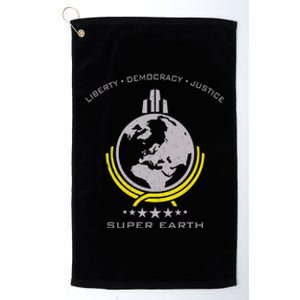 Super Earth Diving Into Hell For Liberty Platinum Collection Golf Towel