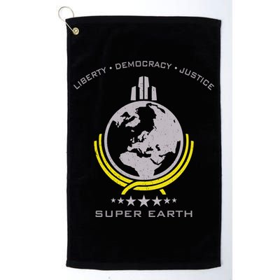 Super Earth Diving Into Hell For Liberty Golf Towel