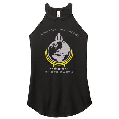 Super Earth Diving Into Hell For Liberty Women's Perfect Tri Rocker Tank