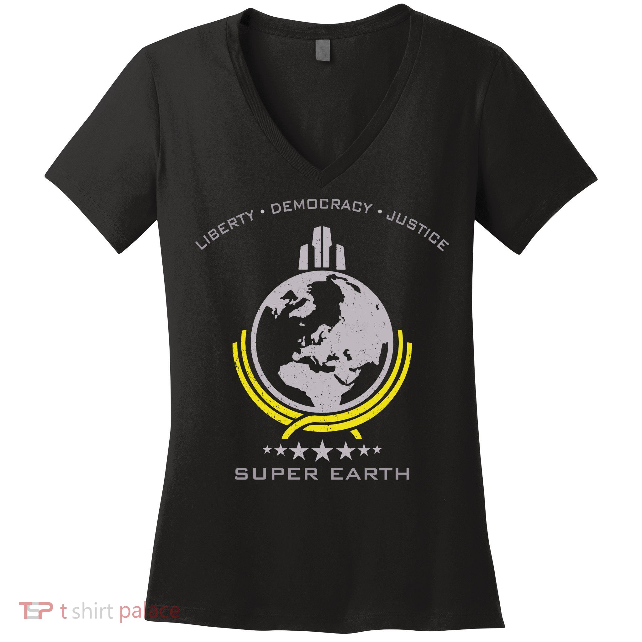 Super Earth Diving Into Hell For Liberty Women's V-Neck T-Shirt