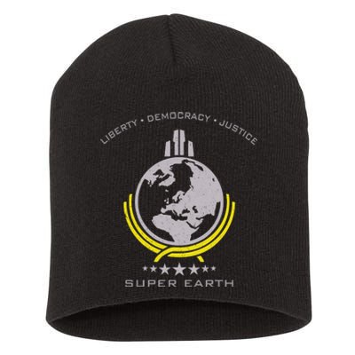 Super Earth Diving Into Hell For Liberty Short Acrylic Beanie