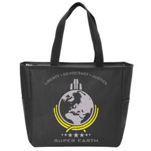 Super Earth Diving Into Hell For Liberty Zip Tote Bag