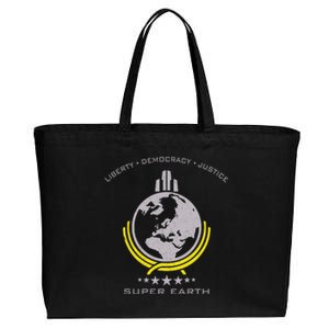 Super Earth Diving Into Hell For Liberty Cotton Canvas Jumbo Tote