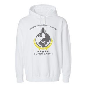 Super Earth Diving Into Hell For Liberty Garment-Dyed Fleece Hoodie