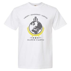 Super Earth Diving Into Hell For Liberty Garment-Dyed Heavyweight T-Shirt