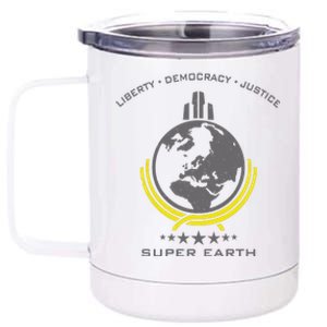 Super Earth Diving Into Hell For Liberty 12 oz Stainless Steel Tumbler Cup