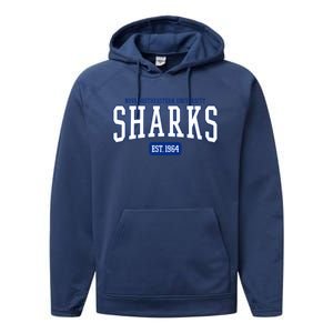 Sharks Est Date Meaningful Gift Performance Fleece Hoodie