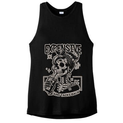 Skeleton Expensive Difficult And Talks Back Ladies PosiCharge Tri-Blend Wicking Tank
