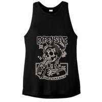 Skeleton Expensive Difficult And Talks Back Ladies PosiCharge Tri-Blend Wicking Tank
