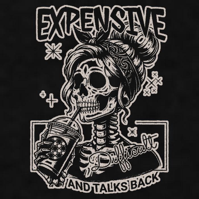 Skeleton Expensive Difficult And Talks Back Ladies PosiCharge Tri-Blend Wicking Tank