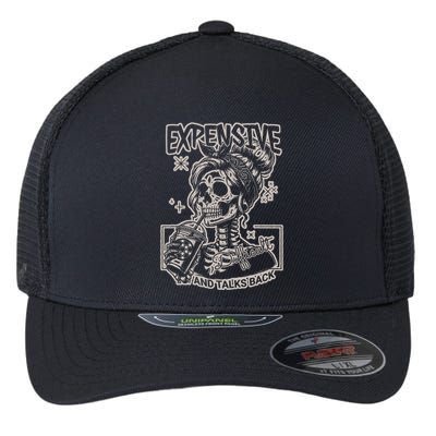Skeleton Expensive Difficult And Talks Back Flexfit Unipanel Trucker Cap