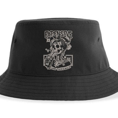 Skeleton Expensive Difficult And Talks Back Sustainable Bucket Hat