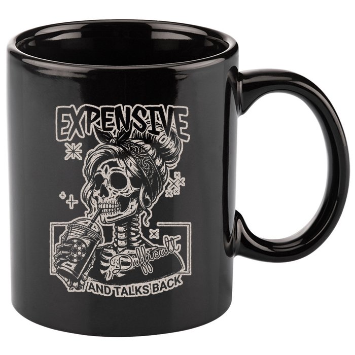 Skeleton Expensive Difficult And Talks Back 11oz C Handle Ceramic Mug