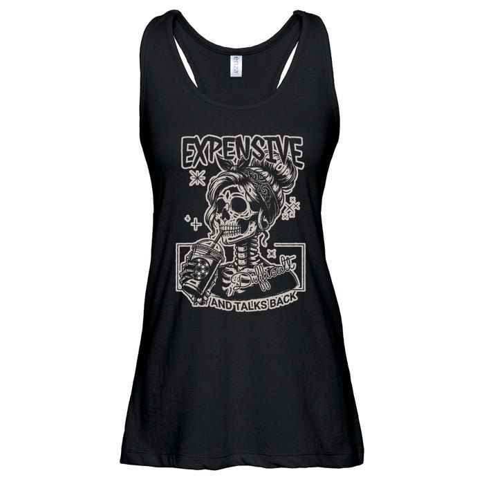 Skeleton Expensive Difficult And Talks Back Ladies Essential Flowy Tank