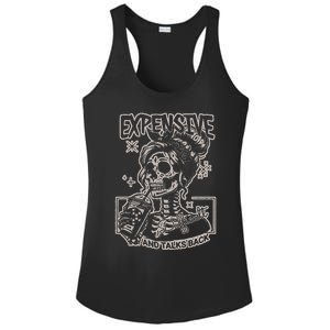 Skeleton Expensive Difficult And Talks Back Ladies PosiCharge Competitor Racerback Tank