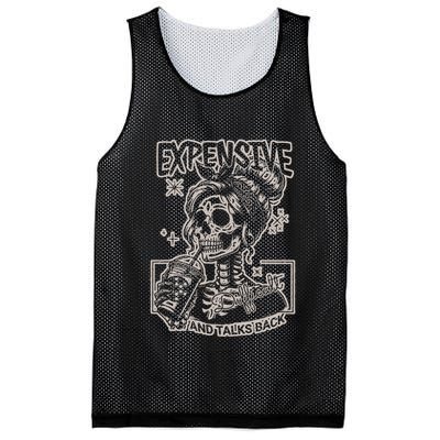 Skeleton Expensive Difficult And Talks Back Mesh Reversible Basketball Jersey Tank