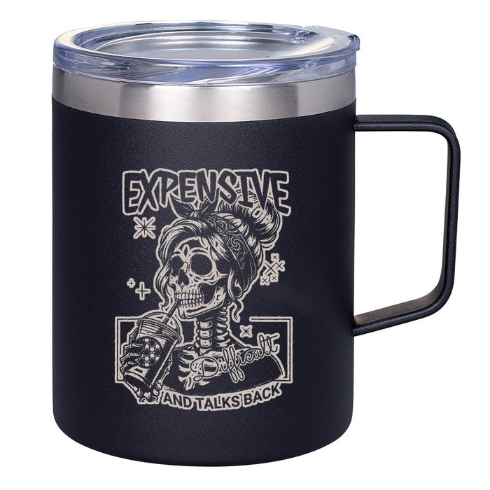 Skeleton Expensive Difficult And Talks Back 12oz Stainless Steel Coffee Mug