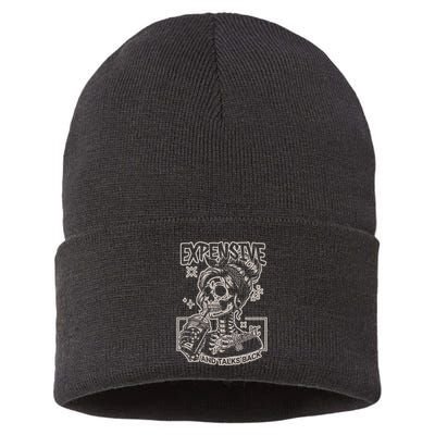 Skeleton Expensive Difficult And Talks Back Sustainable Knit Beanie