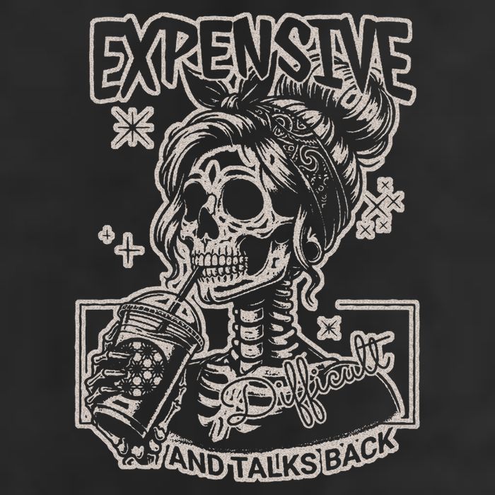 Skeleton Expensive Difficult And Talks Back 25L Jumbo Tote