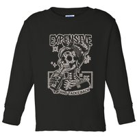 Skeleton Expensive Difficult And Talks Back Toddler Long Sleeve Shirt