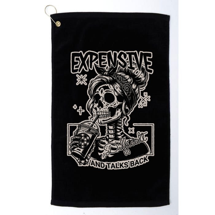 Skeleton Expensive Difficult And Talks Back Golf Towel