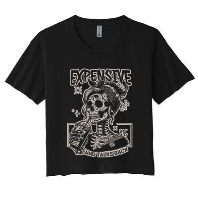 Skeleton Expensive Difficult And Talks Back Crop Top