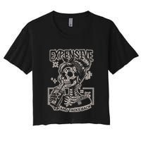 Skeleton Expensive Difficult And Talks Back Crop Top