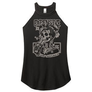 Skeleton Expensive Difficult And Talks Back Women's Perfect Tri Rocker Tank