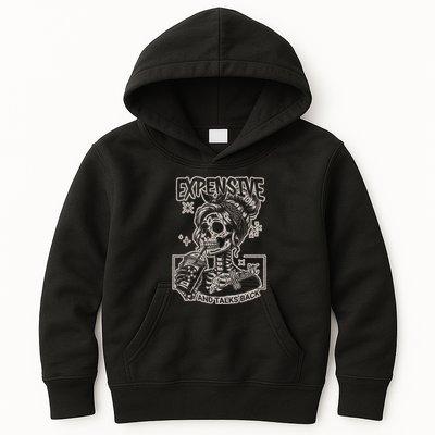 Skeleton Expensive Difficult And Talks Back Kids Hoodie
