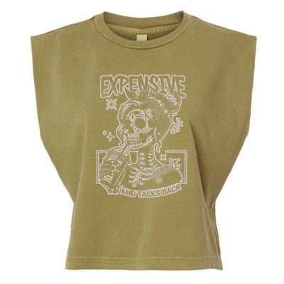 Skeleton Expensive Difficult And Talks Back Garment-Dyed Women's Muscle Tee