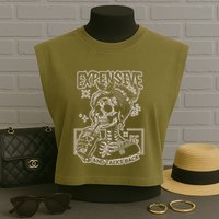 Skeleton Expensive Difficult And Talks Back Garment-Dyed Women's Muscle Tee