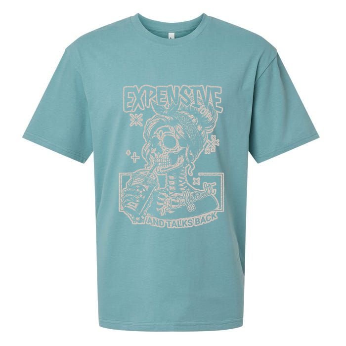 Skeleton Expensive Difficult And Talks Back Sueded Cloud Jersey T-Shirt
