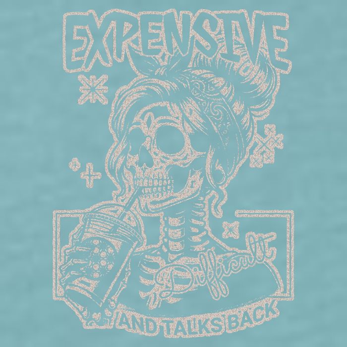 Skeleton Expensive Difficult And Talks Back Sueded Cloud Jersey T-Shirt